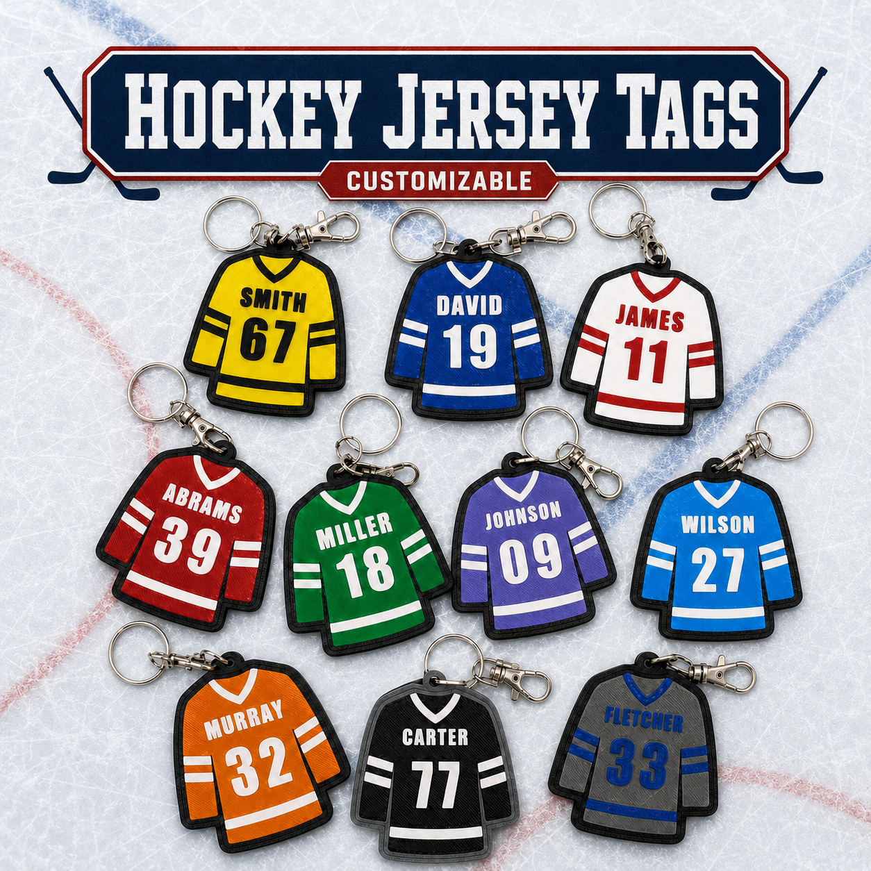 Hockey Jersey Tags Keychain